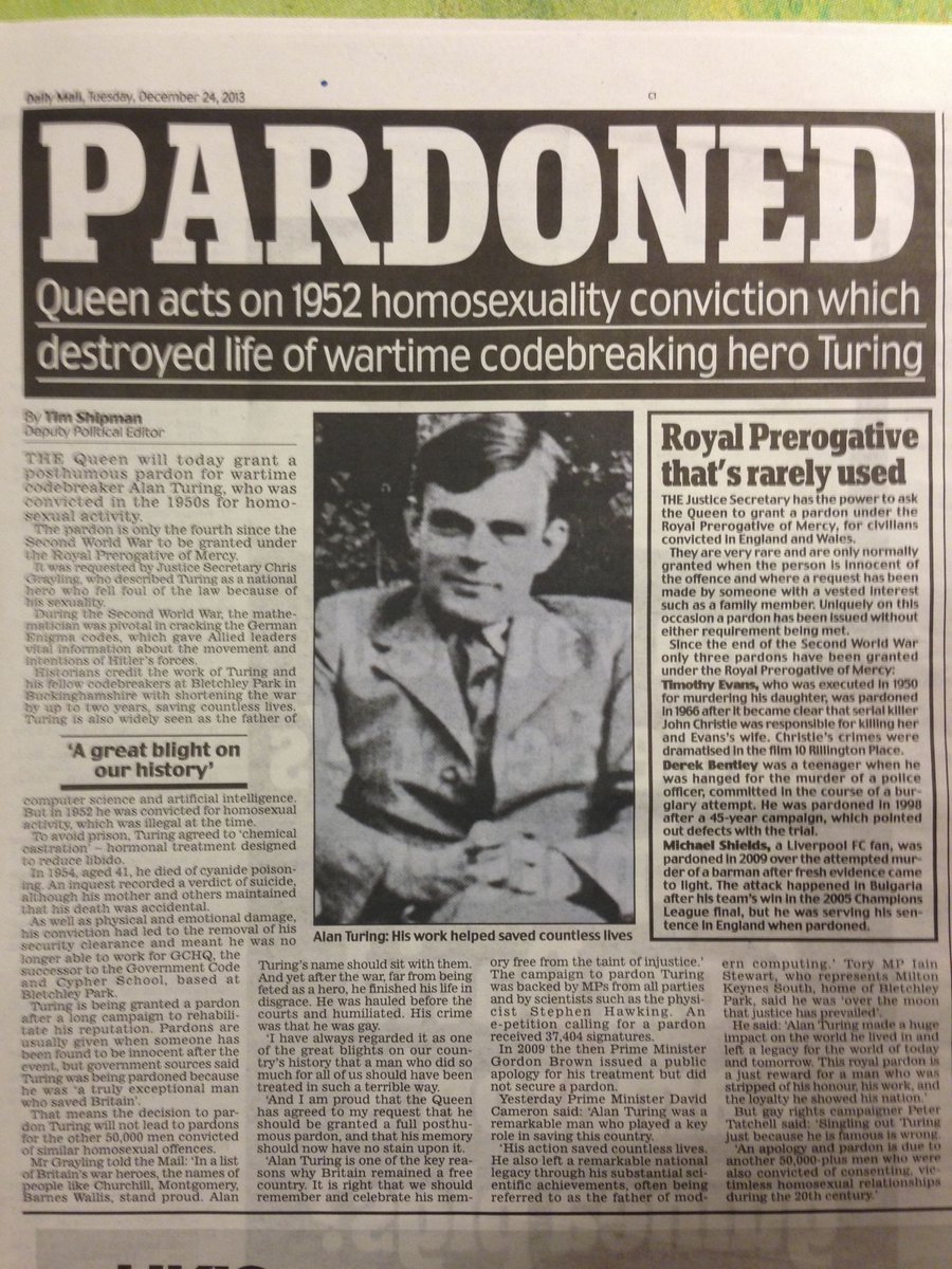 Turing was well-respected in his time, but his contemporaries didn’t know the full extent of his contributions.His work breaking the Enigma machine, which he called Christopher after his first love remained classified long after his death. #AlanTuring