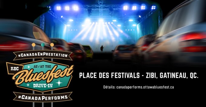 En vente maintenant! @ottawabluesfest et @CanadasNAC présenter #CanadaEnPrestation au #RBCBluesfestDriveIn, une série estivale de concerts à la Place des Festivals – Zibi 🎟️: universe.com/users/rbc-blue…