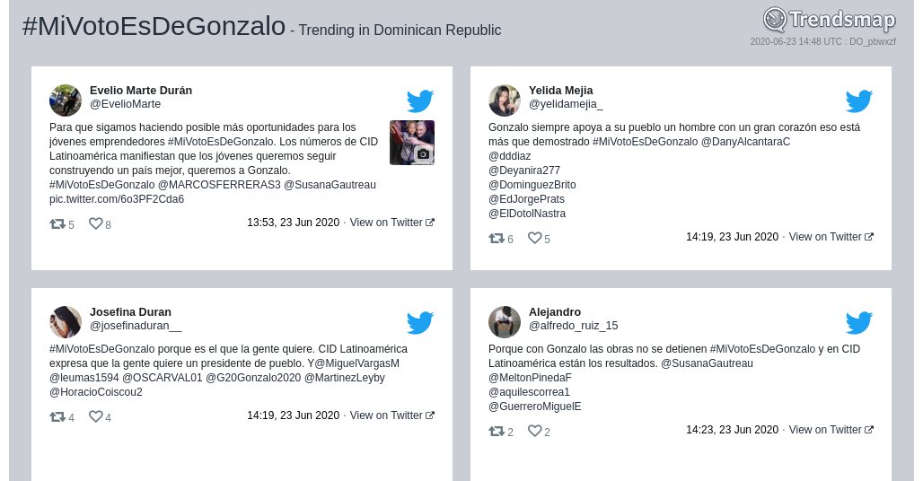 #mivotoesdegonzalo es ahora una tendencia en Dominican Republic

trendsmap.com/r/DO_pbwxzf