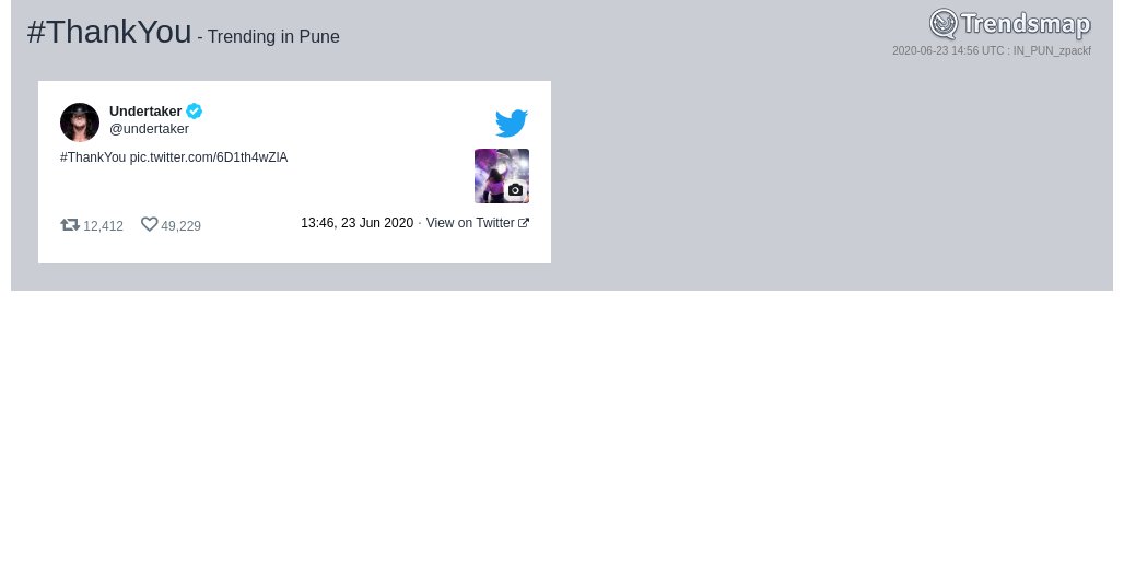 #thankyou is now trending in #Pune

trendsmap.com/r/IN_PUN_zpackf
