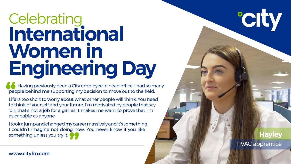 CityHoldings's tweet photo. As we continue our celebration of International Women in Engineering Day 2020, meet Hayley, who took the brave decision to change her career and become an apprentice engineer with City. Learn more: https://t.co/HCd4QAvgrv #INWED20 #shapetheworld #fm #cityfamily https://t.co/s0092v6GSe