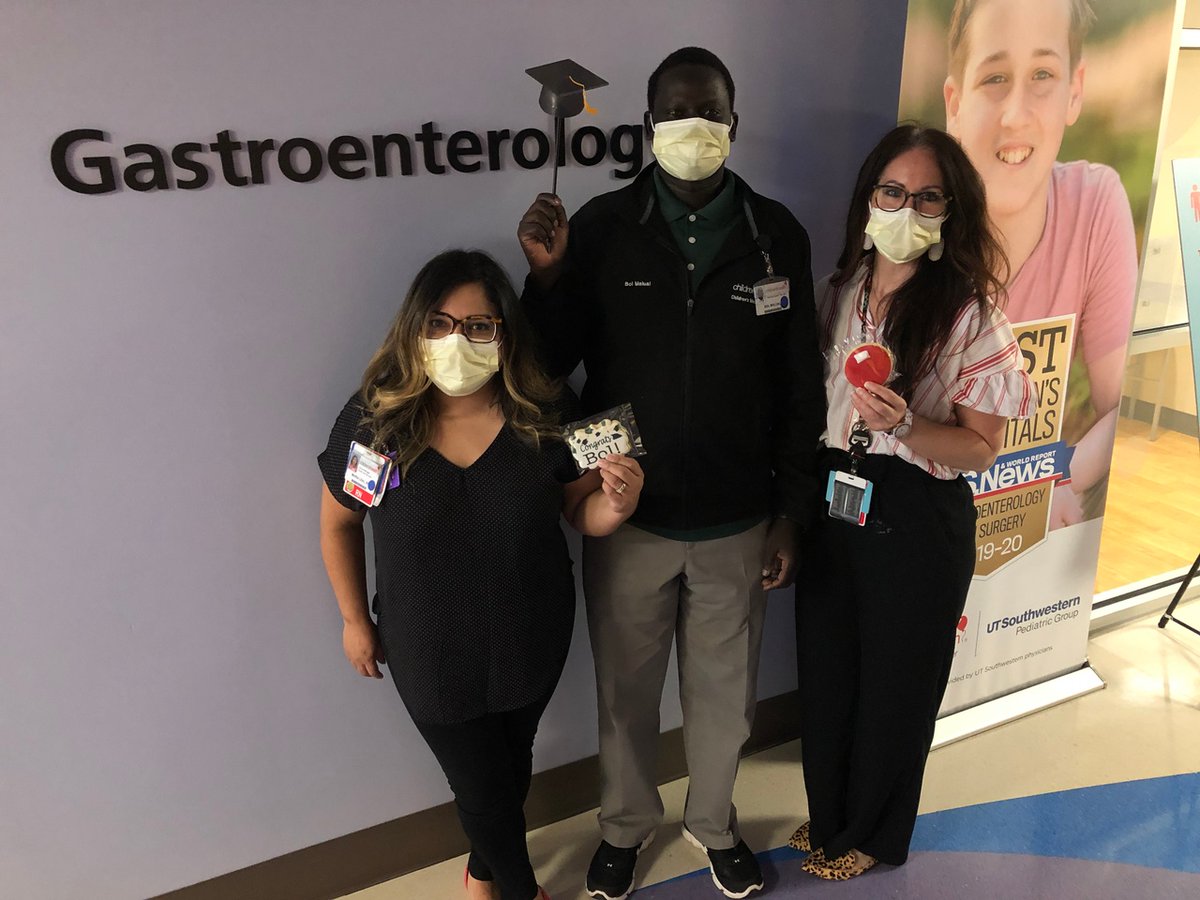 childrens's tweet photo. Our team member Bol is one of the #LostBoysofSudan. He walked over 1,000 miles to escape civil war before coming to the U.S. He recently graduated college - the first in his family and though his ceremony was canceled, his team made sure to celebrate this huge milestone with him! https://t.co/T3BuwK6y4K