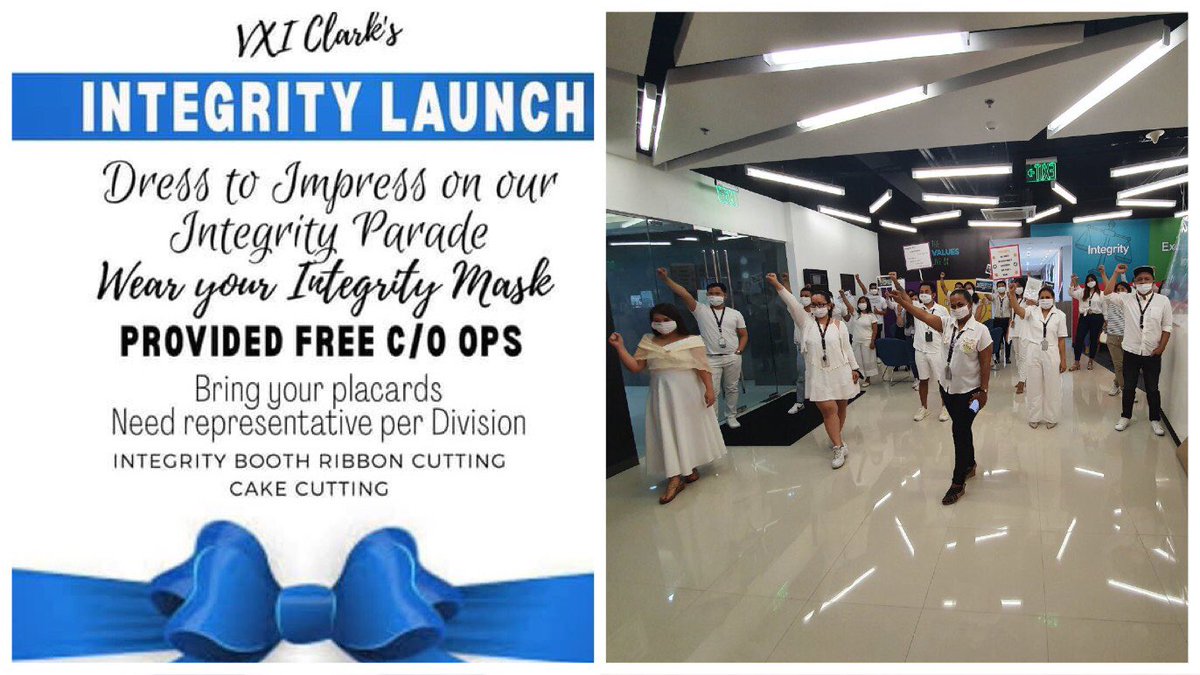 OneVXIClark's tweet photo. VXI CLARK
Happy Integrity week (Day 1)
#ipromise
#NoToFraud
#YesToIntegrity https://t.co/w3YzCmyHPN