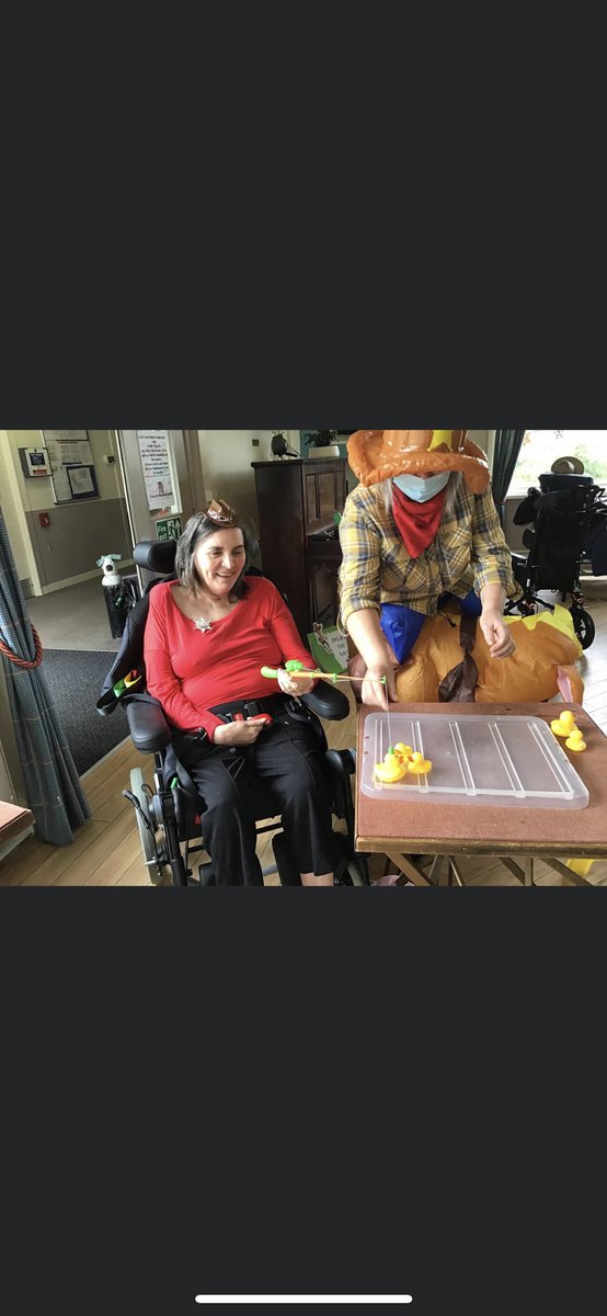 LHolehird's tweet photo. Holehird Hoedown! wheelchair line dancing, hook the duck, splat the rat and Hoop the cow, followed by a lovely meal the kitchen cooked us Texan sausage and bean stew for lunch! https://t.co/STCbhiiLML