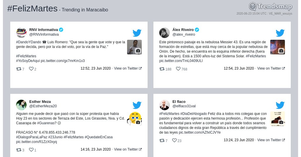TrendsMaracaibo's tweet photo. #felizmartes es ahora una tendencia en #Maracaibo

https://t.co/WRVuAMJWRh https://t.co/r8JiBjoKY0
