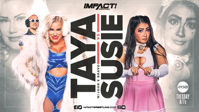 SCsirens's tweet photo. TONIGHT on #IMPACTonAXSTV

- Deonna Purrazzo makes her in-ring debut against Alisha Edwards.

- Taya Valkyrie takes on Susie.

- Tasha Steelz faces Nevaeh in singles action.

WATCH on AXS TV &amp; on Twitch tonight at 8pm! https://t.co/wLXa8ypGjy