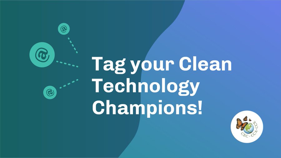lindsaymchan's tweet photo. A better environment tomorrow depends on the actions we take now. Make today’s action easy: Tag #CleanTechChampions in your community &amp; invite them to join NA’s #Environment Ministers for #CEC27 on Jun 26: https://t.co/iQZBdBTlmd. I’ll start: @MGinVAN @Semios @SaltworksTech https://t.co/Mw20zTmWuB