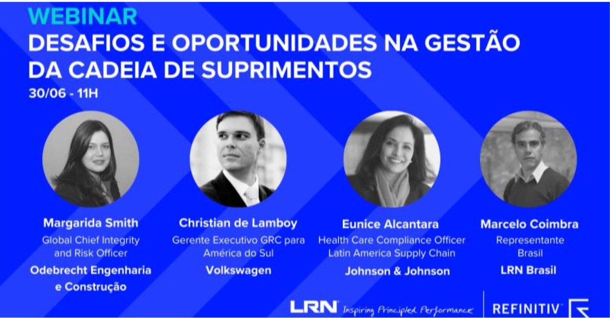 LRN's tweet photo. LATAM: Register for the first episode of the “Risk Revealed Webinars” series conducted by @Refinitiv and LRN, in Portuguese, and participate in the discussion about the challenges, strategies and good practices adopted to mitigate risk: https://t.co/RCKXwEiDAH https://t.co/N43Z5zQWIy