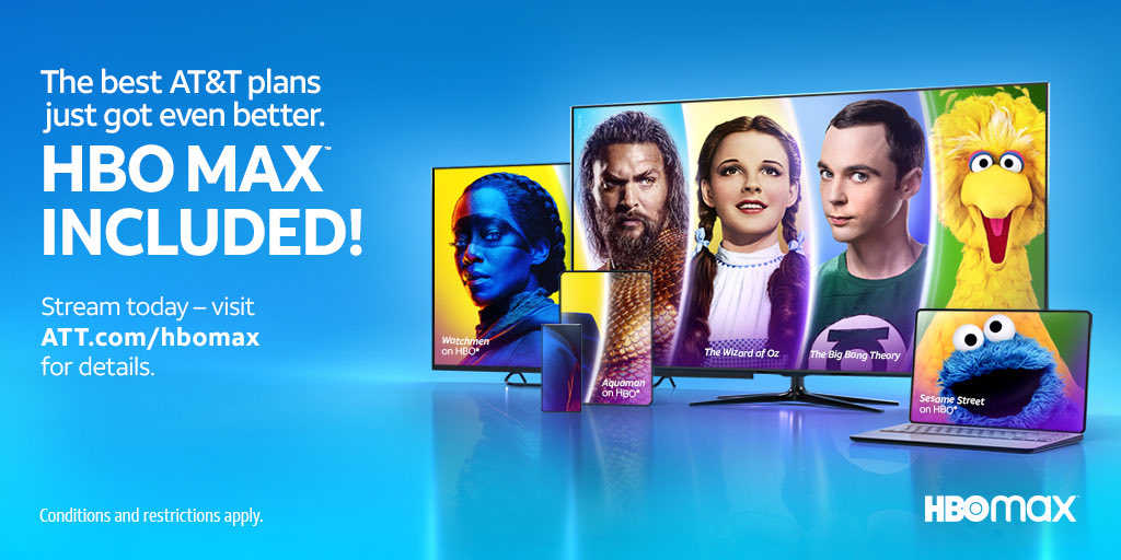 With HBO Max you can stream all of HBO, plus the greatest collection of movies, shows, and new Max Originals. 
Learn more at [Store Location] or att.com/HBOMAX. #ATTemployee #HBOMAX