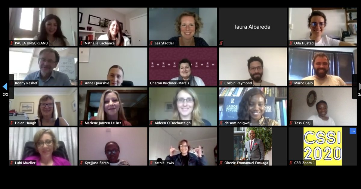 Our CSSI 2020 Doctoral Consortium participants, thanks to all especially <a href="/OanaBranzei/">Oana Branzei</a> for leading on this and bringing such an inspirational format #authentic #insightful #inspiring <a href="/Lea_Geneva/">Lea Stadtler</a> <a href="/MaySeitanidi/">Dr. M. May Seitanidi (FRSA)</a> <a href="/ArnoKourula/">Arno Kourula</a> <a href="/DomenicoDenton2/">Domenico Dentoni 🌍</a> <a href="/RSM_PrC/">Partnerships Resource Centre</a> <a href="/DrAmeliaClarke/">Dr. Amelia Clarke</a> <a href="/PaulaUngr/">PAULA UNGUREANU</a>