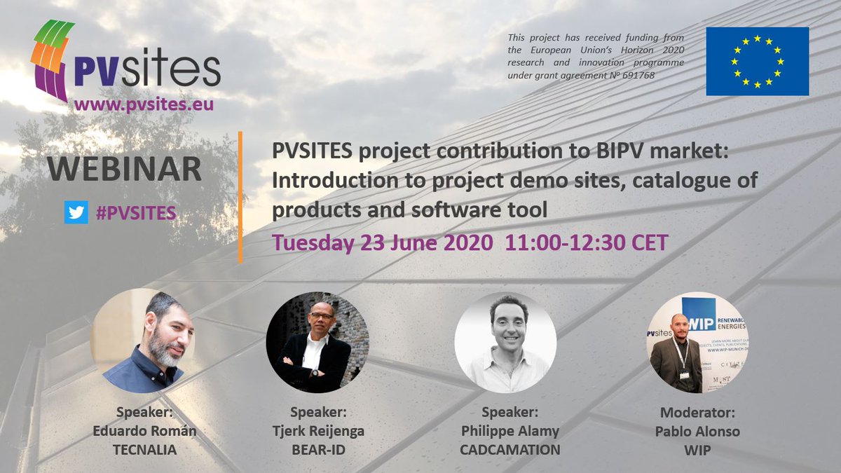 Have you missed the first #PVSITES webinar? Watch again the session and download the presentations. #BIPV #PV #BIM #BIPVBOOST pvsites.eu/news/events/de…