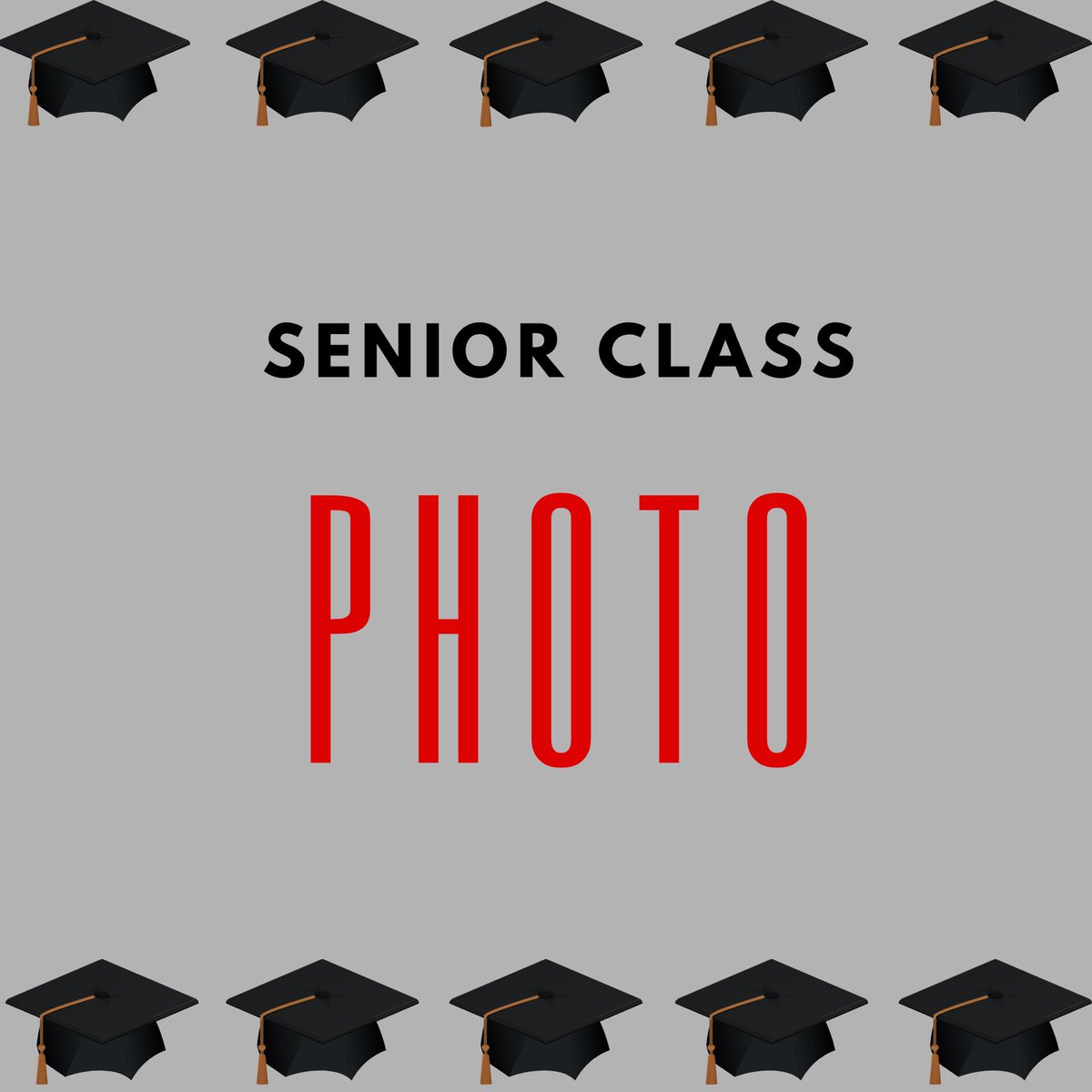 Seniors—your class photo is tomorrow! Photos will be taken from 11 am - 5 pm. Enter through door 21 or 25. You will wear your robe but no stoles, cords, medals—but bring your cap! More info is available on the banner of the school website!