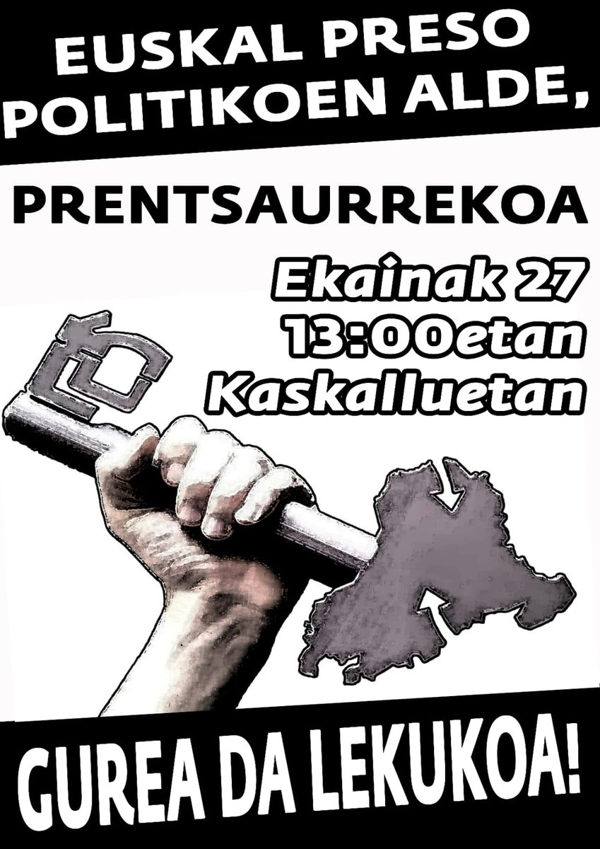 patxisos's tweet photo. Larunbatean Txantrean egingo den auzo-prentsaurrekoan egongo gara eta  partehartzeko deia luzatzen diogu Euskal Preso Poitikoen alde dauden txantrear guztioi. 
Lekukoa hartzeko prest gaude !!!✊✊ https://t.co/BA8Wtyn1p3