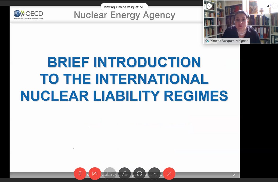 ON NOW - The Challenge of Determining #Nuclear Damage #Webinar with Guest Speaker Ms Ximena Vásquez-Maignan, Head of the <a href="/OECD_NEA/">OECD NEA ⚛️ Nuclear Energy Agency</a> Office of Legal Counsel