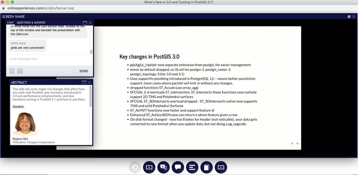 mapserving's tweet image. Nice summary of PostGIS 3.0 changes by @reginaobe #PostgresVision2020 #foss4g