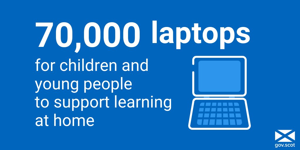 To increase levels of digital inclusion,  @scotgov will provide laptops to children and young people without devices who need them most