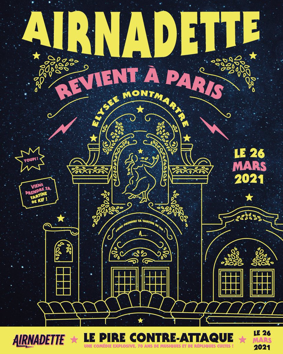 🔥PANAM! PANAM! On arrive !!!

👉Viens prendre ta tartine de Kif !
Le 26 Mars 2021 à l' <a href="/elyseemofficiel/">Elysée Montmartre</a> ! 

🎫 Infos &amp; Réservation : tiny.cc/hmv6qz