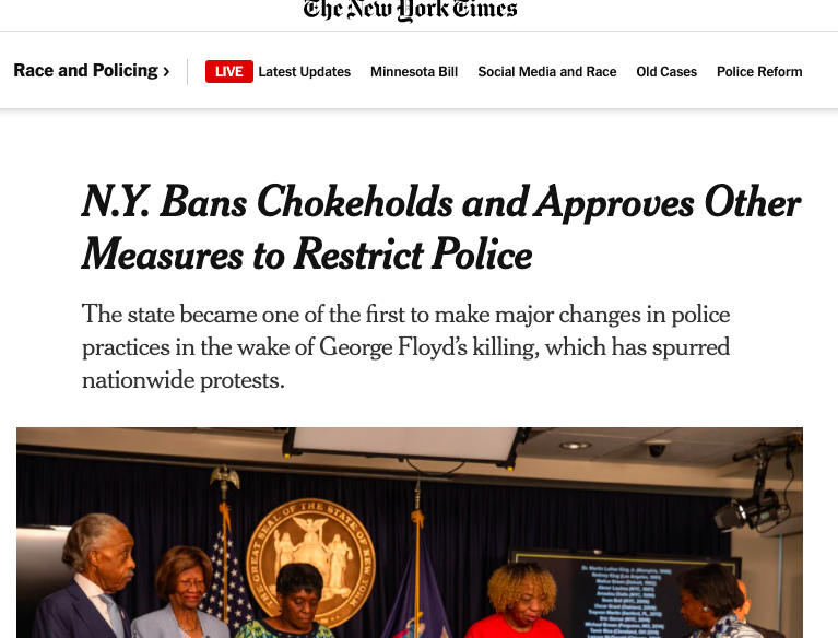 Or that identity politics is too inwardly focused, directing its energies toward language, symbols, or the personal psychology of its audience. What about material change? What about actual policy?Well actually... https://www.cbsnews.com/news/colorado-passes-sweeping-police-reform-bill/ https://www.nytimes.com/2020/06/12/nyregion/50a-repeal-police-floyd.html