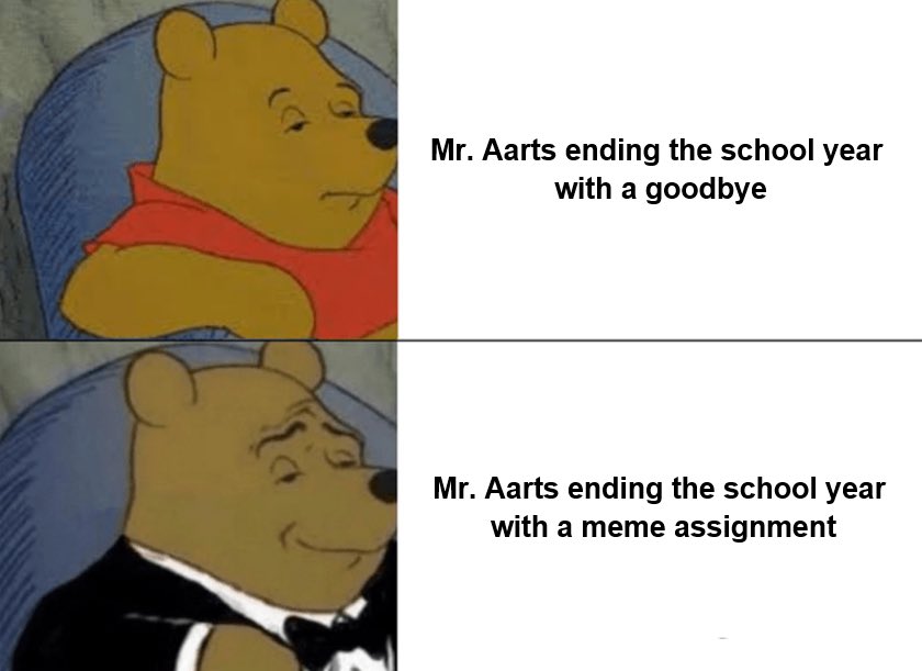 MrCAarts's tweet photo. Each year I give students @alcdsb_rosa an assignment to make a meme about me, or the school year. So far, this year’s submissions have not disappointed!
#HoRoGrad2020 https://t.co/PrhlHTy19m