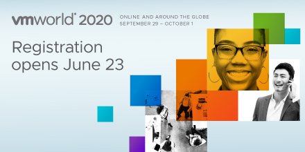 MyVMUG's tweet photo. VMworld 2020 is happening online this fall! Join VMUG in taking advantage of this once in a lifetime opportunity to experience VMworld from anywhere in the world.
 
Registration is open TODAY: https://t.co/POkaIuc5MR https://t.co/vGwxD7RP4Y