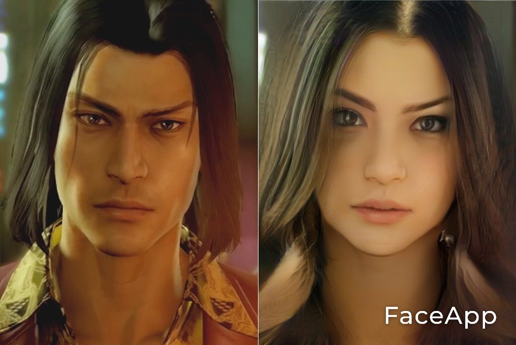 ダーイシさん 錦 錦山彰 は龍が如くシリーズ屈指の美形だから女体化したら絶対美人になると思って数パターン作ったけどそうでもないのもあったw 龍が如く 女体化 錦 錦山彰 Faceapp ビフォーアフター