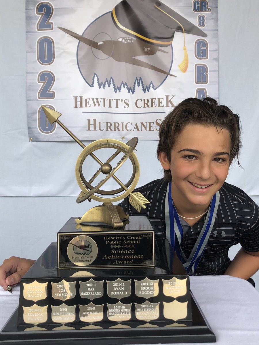 Awesome Job @LawsonMoozer Proud recipient of Honour Role, Citizenship Award and Science Award @HewittsCreek!#proudparents
Amazing #virtualgraduation @SCDSB_Schools
