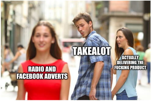 TelkomRSA's tweet photo. Guys, I know I've been silent for a while, but that's only because another company has eclipsed us in terms of sheer incompetency.  Welcome to the stage, @TAKEALOT https://t.co/ZMuGQj4wPb