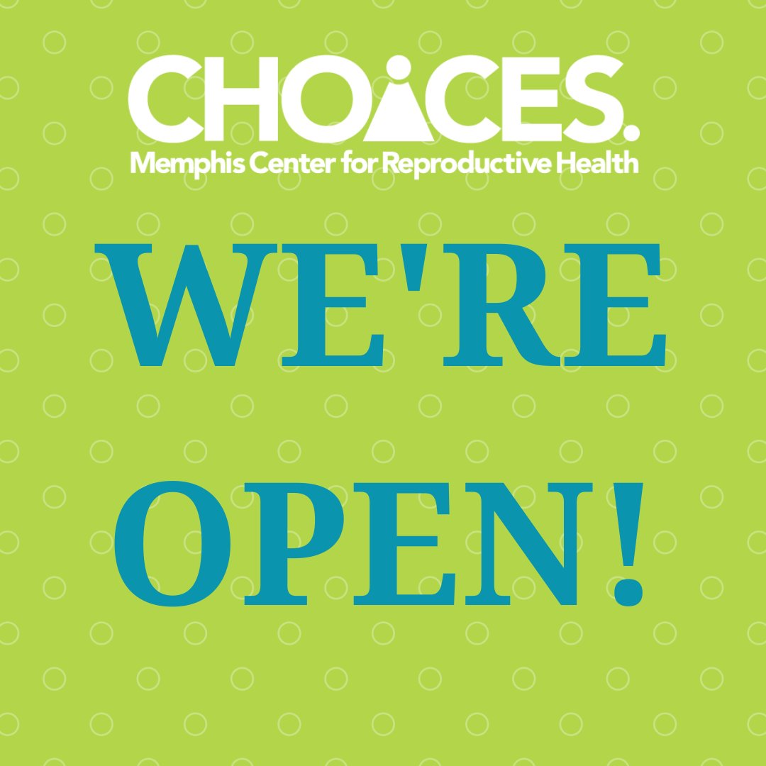 choices_clinics's tweet photo. The six week abortion ban passed by the TN legislature last week is expected to go into effect at any time now. CHOICES is fighting to stop the law from taking effect, but as of now, WE ARE OPEN and seeing patients! If we have to reschedule your appointment, we will call you. https://t.co/Zp0FRTfUwm