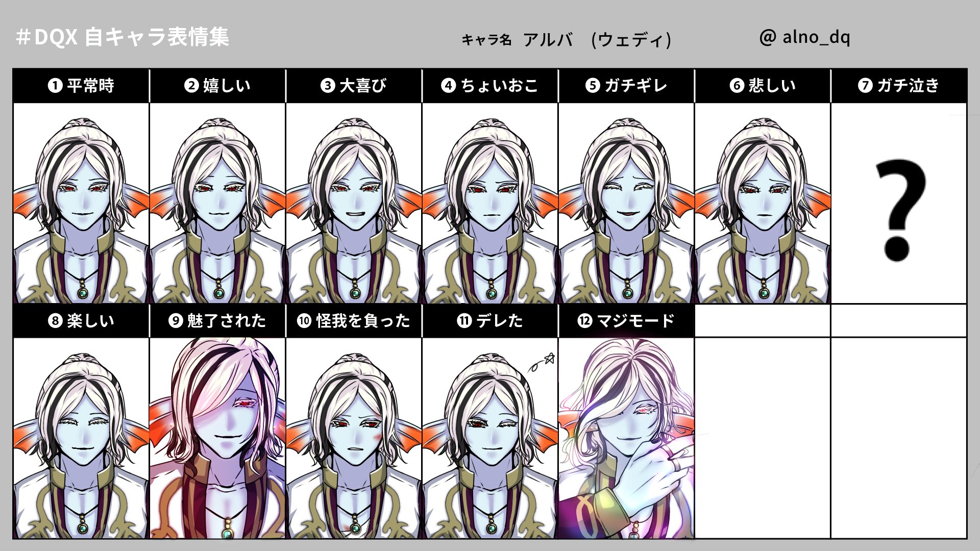 夜永 Dqx自キャラ表情集 テンプレお借りしました 思ったより表情に差があったりなかったり 自分の中でも発見が多くて楽しかったです T Co 0dtc9bw1vn Twitter