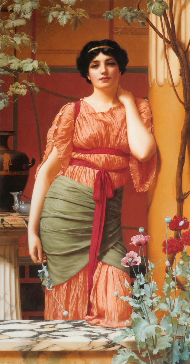 “Summer Flowers, 1903” “Nerissa ，1906” John William Godward (9 August 1861 – 13 December 1922) was an English painter from the end of the Neo-Classicist era. He was a protégé of Sir Lawrence Alma-Tadema, but his style of painting fell out of favor with the rise of modern art.