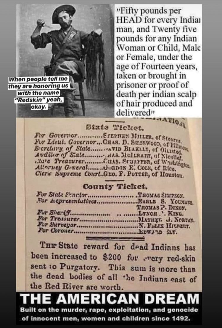LakotaMan1's tweet photo. “Fifty pounds for every Indian man, twenty five for any Indian woman.” 

Send them red skinned devils to purgatory it says. #TeachTruth https://t.co/UPGCSJGQYY
