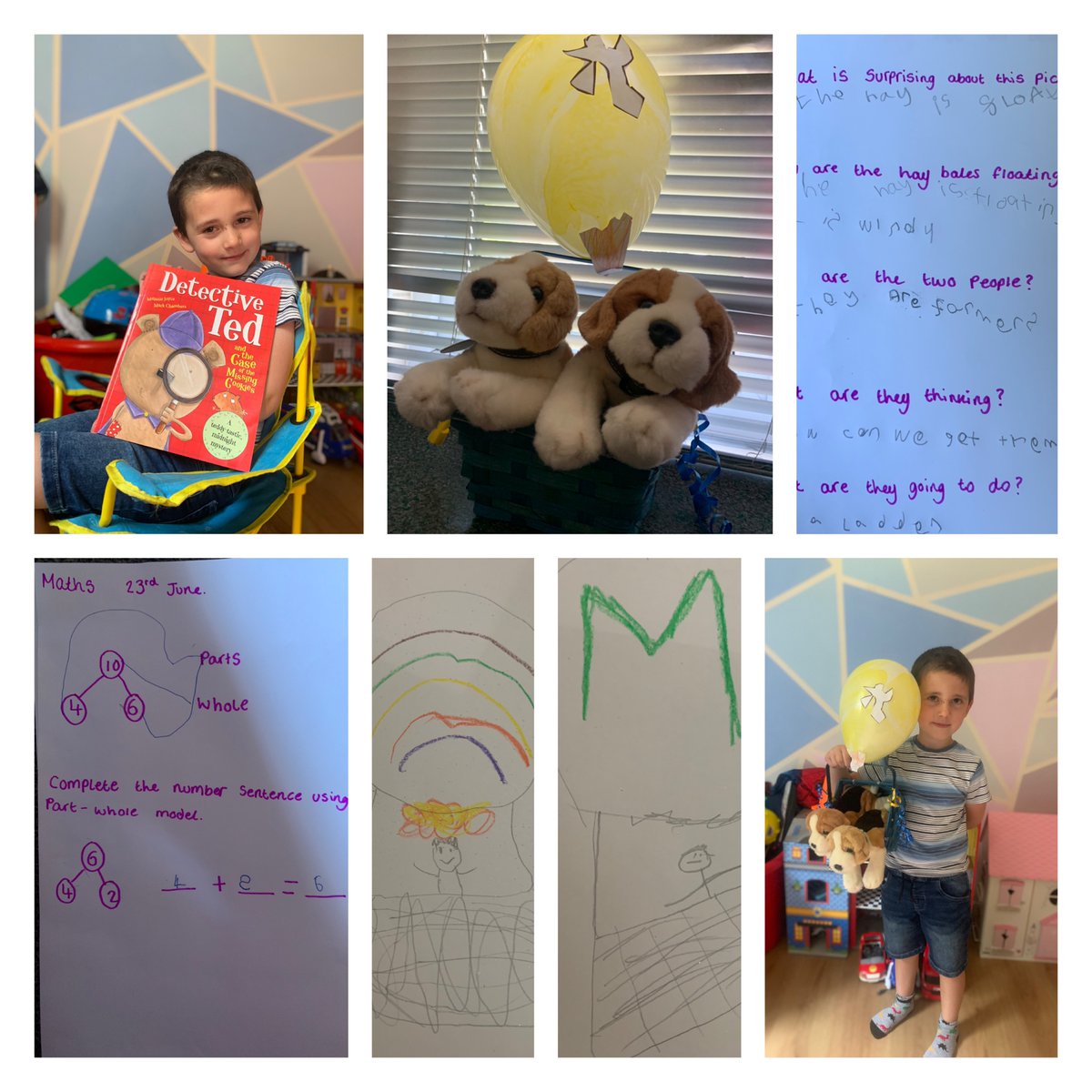 Danielle12smith's tweet photo. @FVAYR1 - Miles enjoyed making a hot air balloon for his favourite teddyβs to ride in,- miles loved Fatherβs Day, he made dad breakfast in bed and a cake ! :) https://t.co/ZQbDtJiJkV