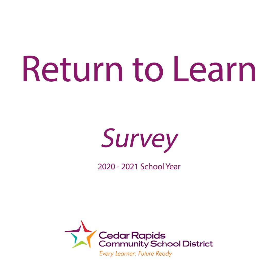CRSCHOOLS's tweet photo. Please check your email and take the Return to Learn survey to help CRCSD prepare for the 2020-2021 school year.
#ReturnToLearn #WeAreCRSD https://t.co/YBn2qUq1mU