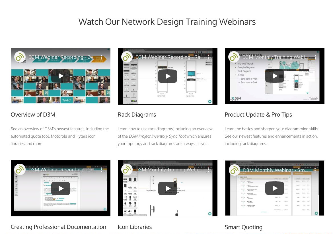 D3MNetworks's tweet photo. New to #D3M? Check out our library of training webinars to get started in no time! Watch now --> https://t.co/ulXs4GQ3Ai https://t.co/nnX4qzLP0A