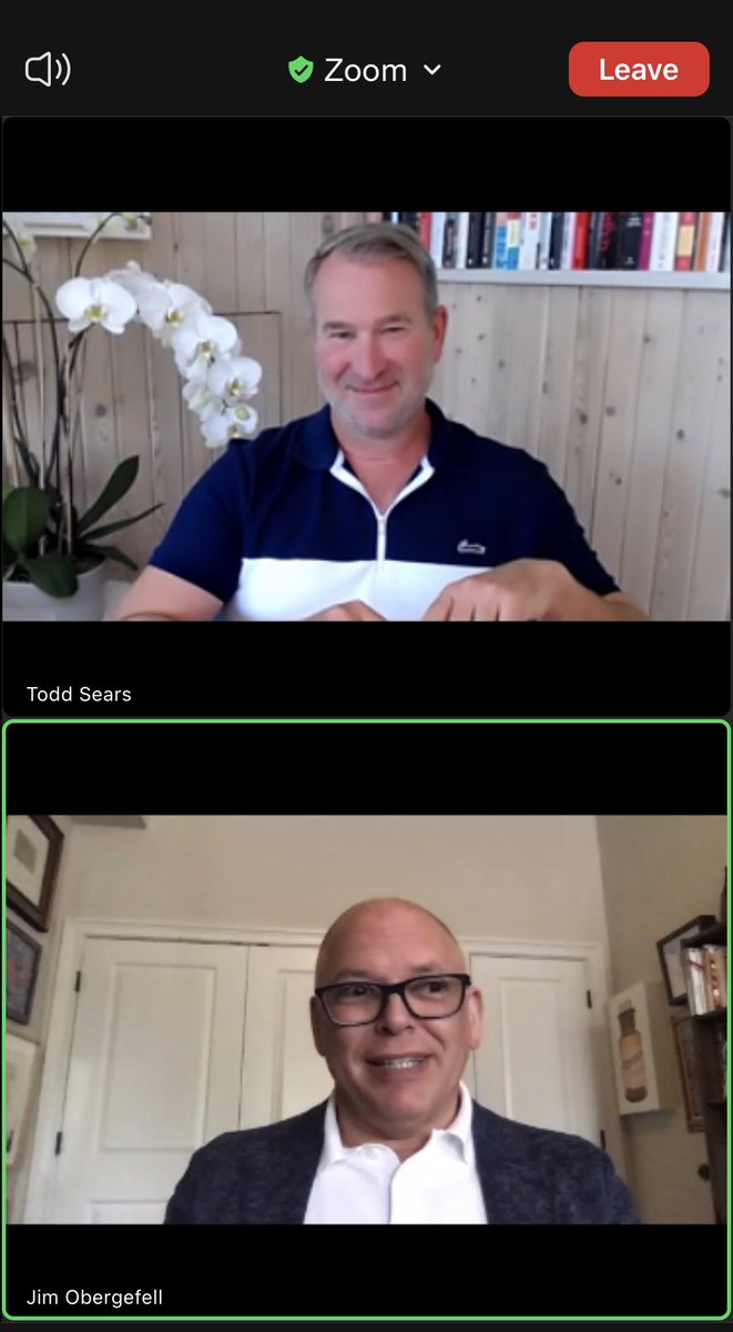 Incredible to watch #LGBTQ hero & plantiff @JimObergefell on 5th anniversary of historic #SCOTUS #MarriageEquality decision being interviewed by the amazing @toddsears head of @OutLeadership on @zoom_us #PrideMonth2020 🌈