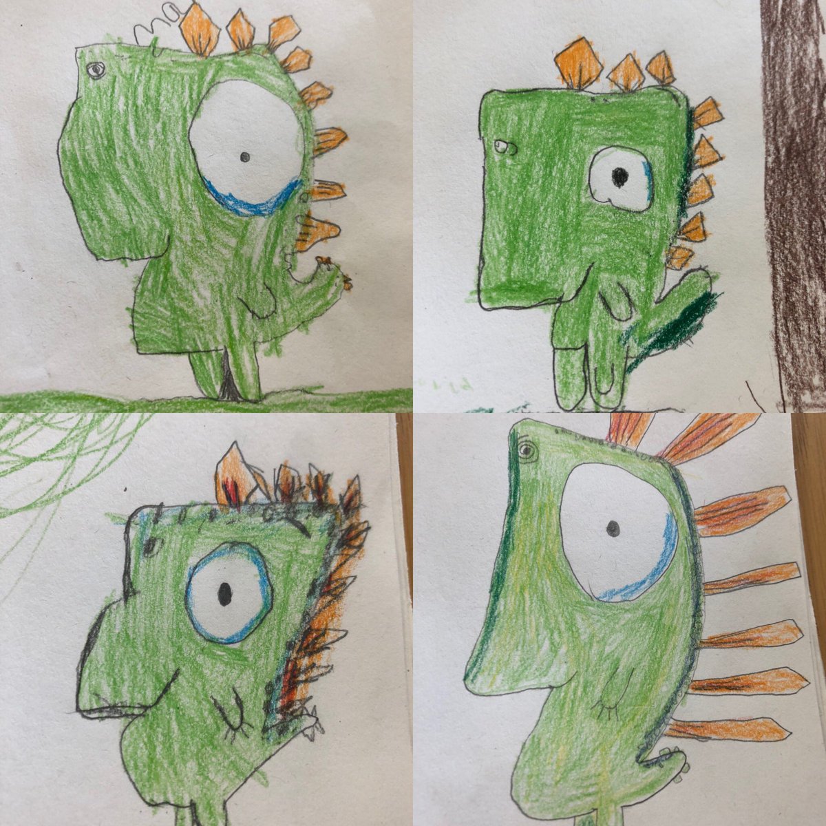 MissHLow1's tweet photo. Ivy bubble did some ‘drawing with Rob’ this morning and here is ‘Gregosaurus’ aren’t they fantastic!! #DrawWithRob #gregosaurus @GreenwaysPri https://t.co/1OoAF0GrtF
