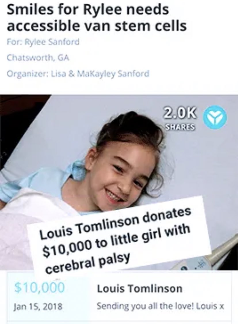 — louis' donations to charitieslouis has always been active when donating to charities, especially to children. he has never hesitated on being generous to those who are in need.