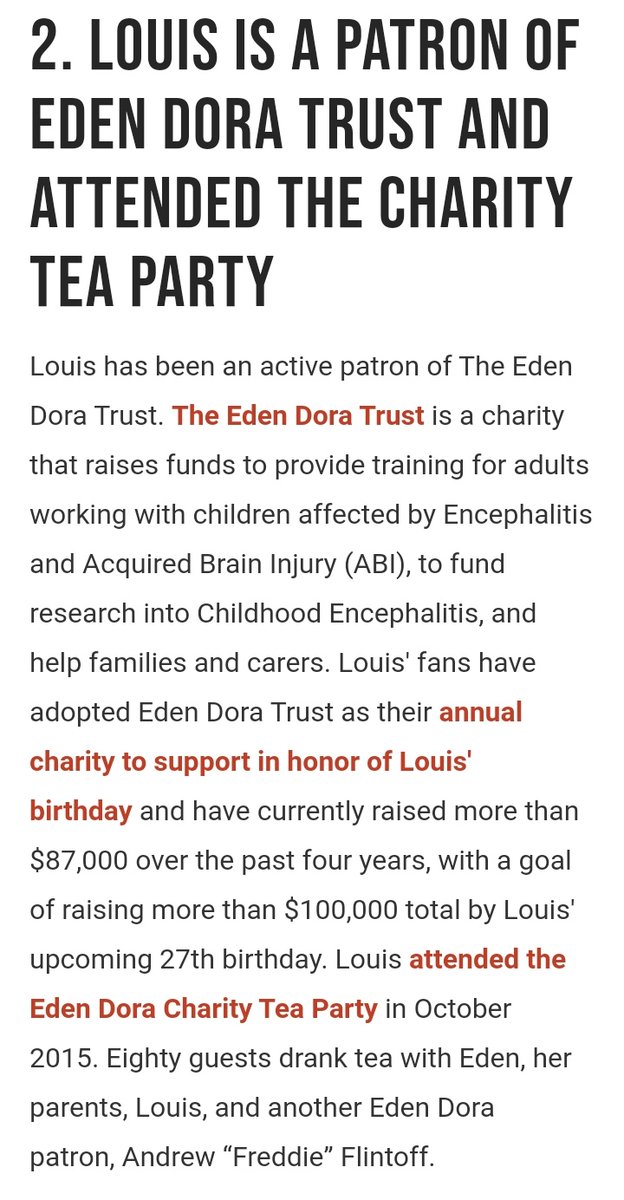 and there are plenty of other charities louis has donated to & provided support, he has also played many football matches to help raise funds for said charities.