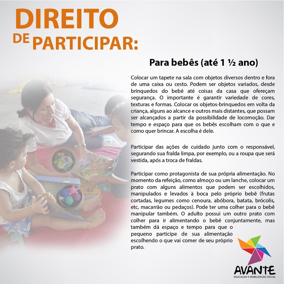 BNCC na prática: como garantir o direito de Participar na Educação  Infantil? Falar sobre esse direito é enfatizar a criança como protagonista,  participante de seu processo de aprendizagem e desenvolvimento. Confira!, image size:960x960