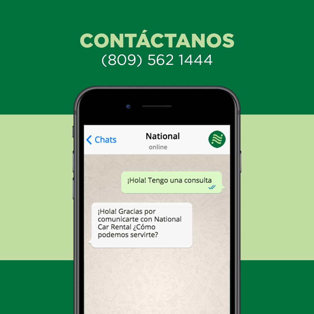 Nationalcarrd's tweet photo. Comunícate con nosotros de manera fácil y sencilla escribiéndonos a nuestro número de WhatsApp 809-562-1444 ¡Estaremos felices de servirte! #NationalCarRD https://t.co/8eVZja6UE2