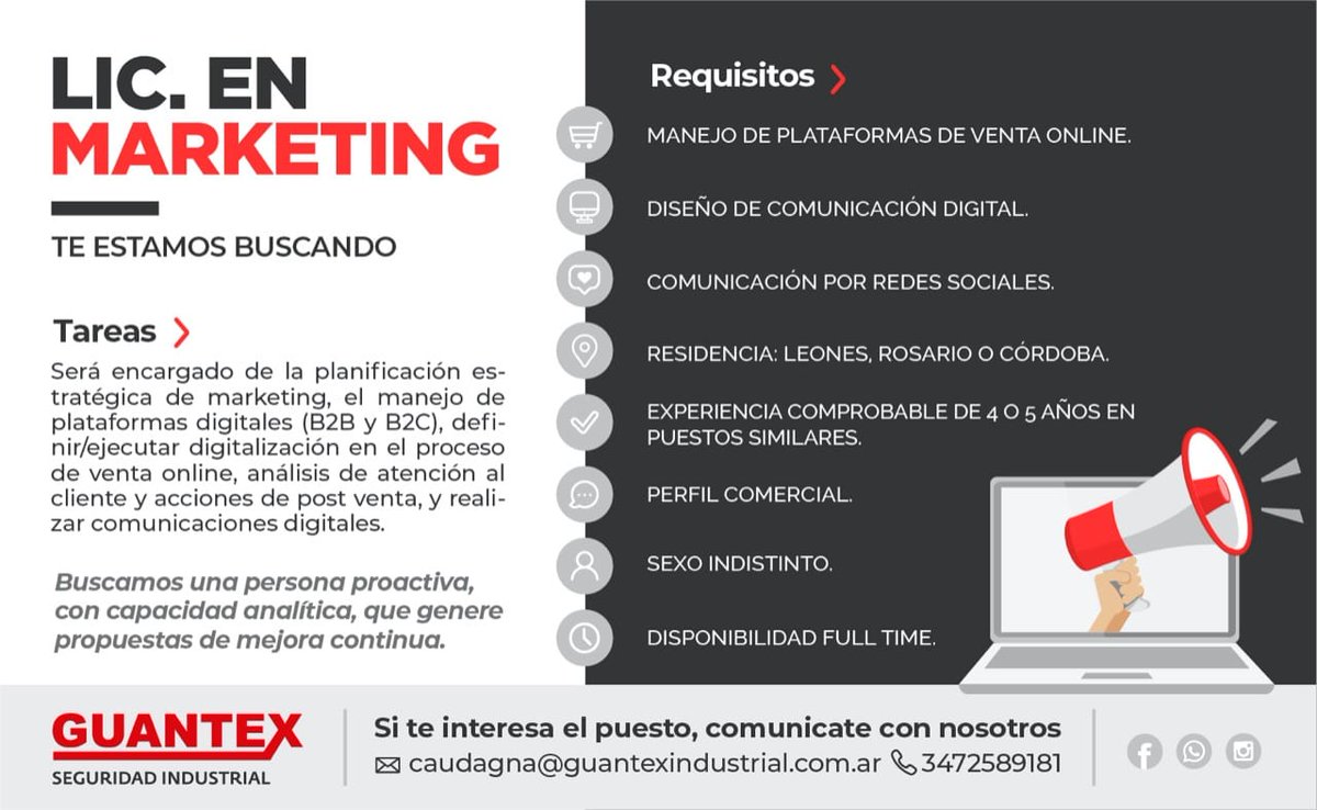 Oportunidad Laboral!!