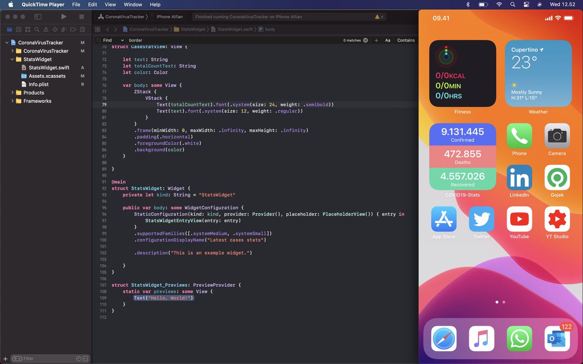 alfianlosari's tweet image. Learning WidgetKit #WWDC2020 #SwiftUI #widgetkit #iosdev