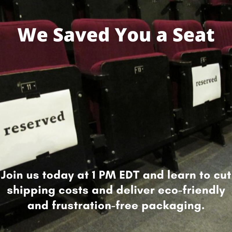 Pierbridge's tweet image. STARTING NOW! We saved you a seat for today&apos;s webinar on how to cut shipping costs and deliver eco-friendly and frustration-free packaging.

Register! bit.ly/Cartonization-…

#Shipping
#Cartonization
#ShippingFees
#FrustrationFreePackaging
#eCommerce