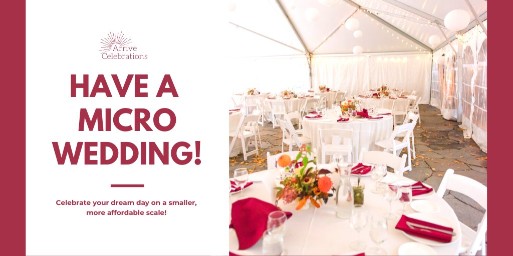 Arrive_Events's tweet image. #MicroWeddings are typically short and sweet, averaging around 2-3 hours in length. Have a meaningful ceremony and warm reception in a comfortable time frame.

Learn more here: arrivecelebrations.com/weddings/micro…

#smallwedding #tinywedding #shortwedding #shortandsweet #weddingplanner