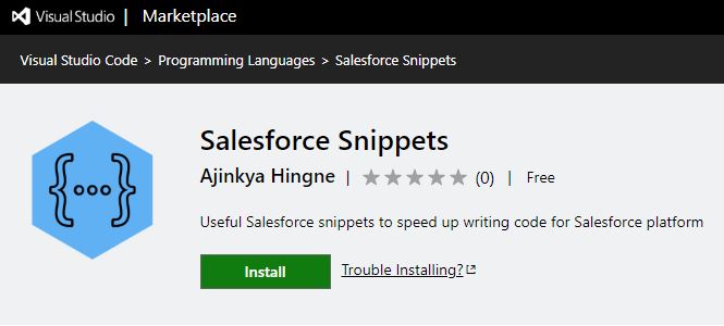 Ajinkya Hingne | अजिंक्य (@meazinkya) on Twitter photo Published my first VSCode Extension "Salesforce Snippets" for all the <a href="/SalesforceDevs/">Salesforce Developers</a>.
Install it from bit.ly/37TSvTT.
Hoping that developers find it useful! Please share with all the devs you know. :)
#trailblazercommunity #Salesforce #TDX20 Published my first VSCode Extension "Salesforce Snippets" for all the <a href="/SalesforceDevs/">Salesforce Developers</a>.
Install it from bit.ly/37TSvTT.
Hoping that developers find it useful! Please share with all the devs you know. :)
#trailblazercommunity #Salesforce #TDX20