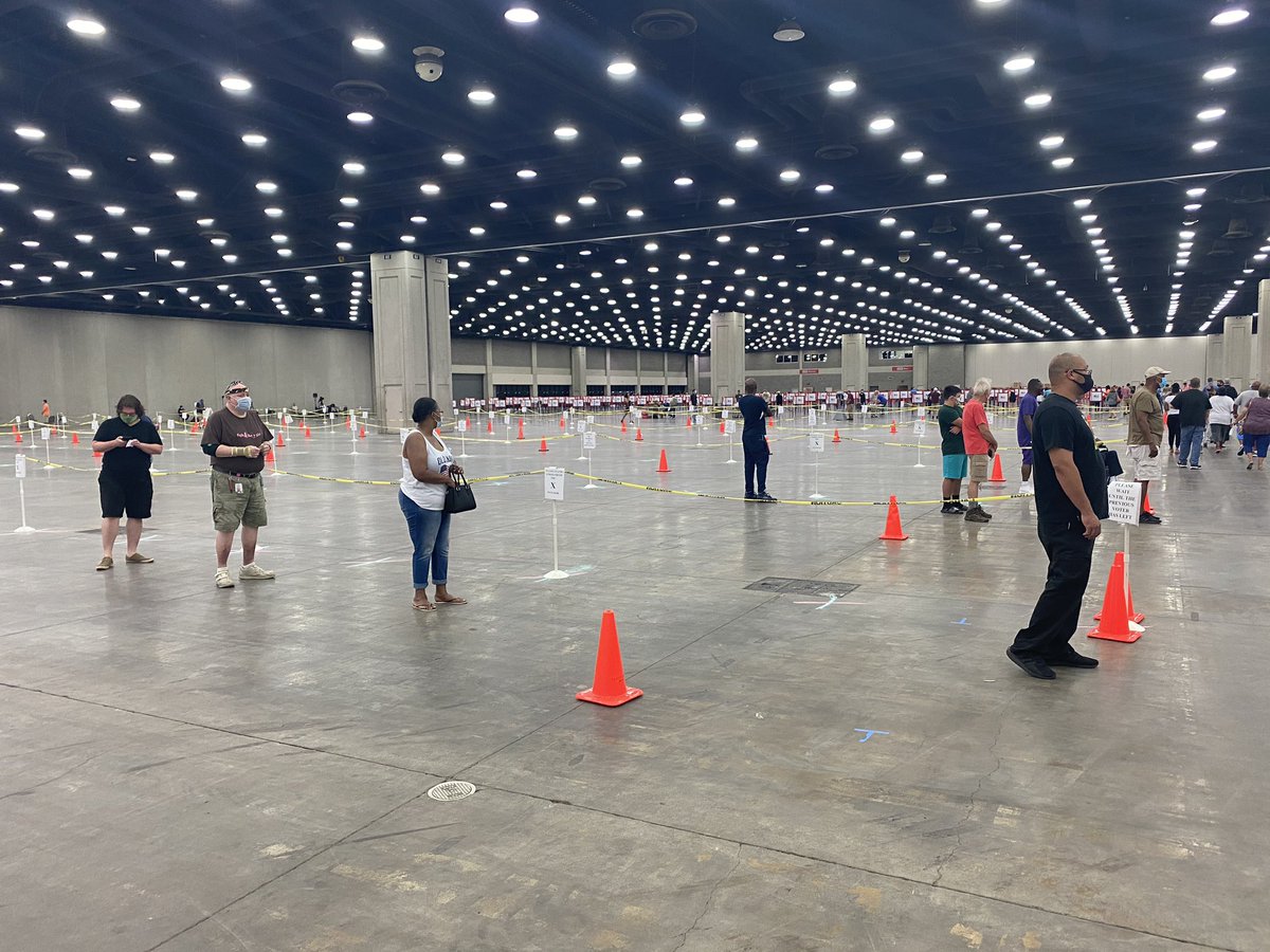 This was the longest line of voters I saw inside over the last hour and a half.