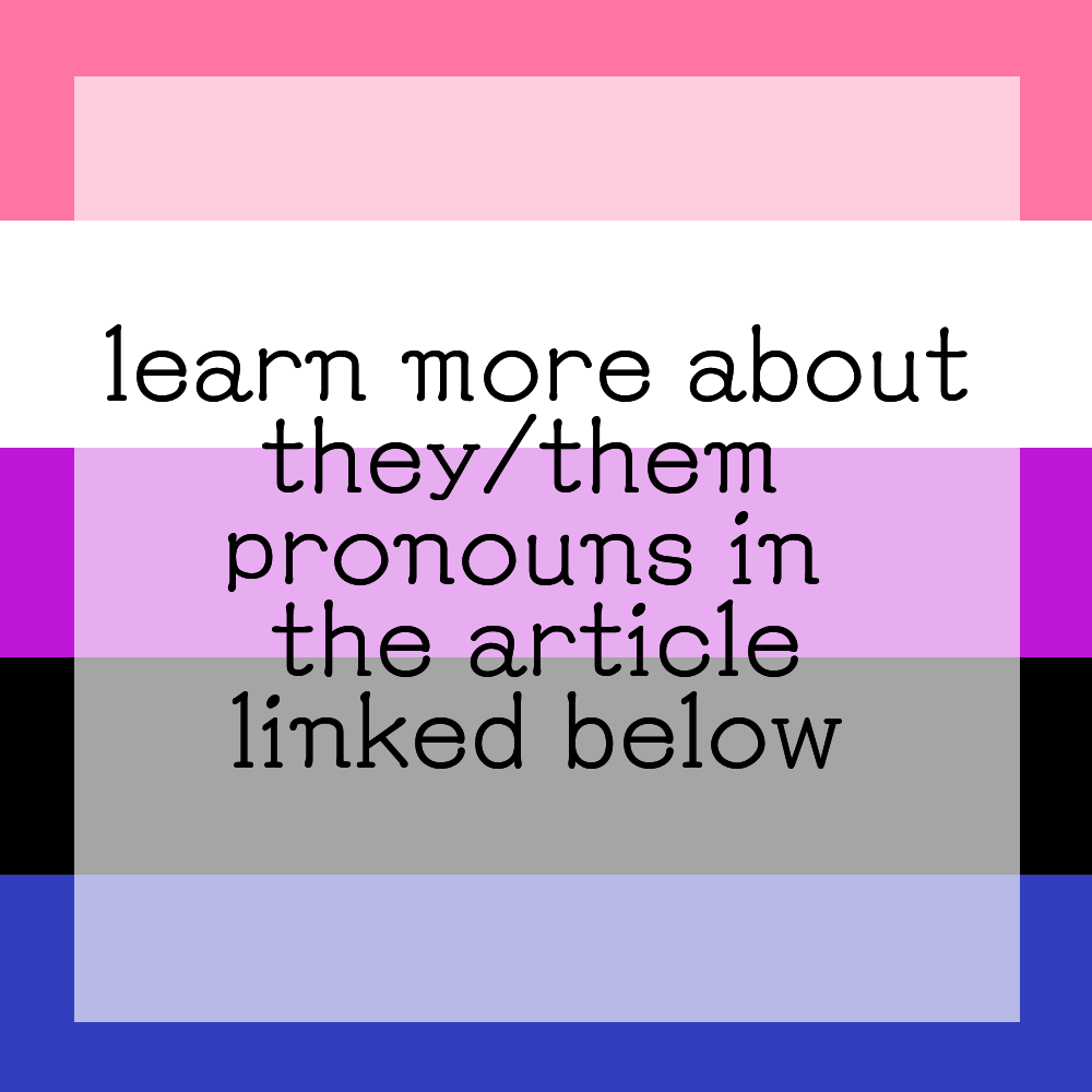NonbinaryWiki's tweet photo. howdy!
today we're going to talk about
they/them pronouns!
https://t.co/GoMyaTdTvq https://t.co/nhxoDiz4zr