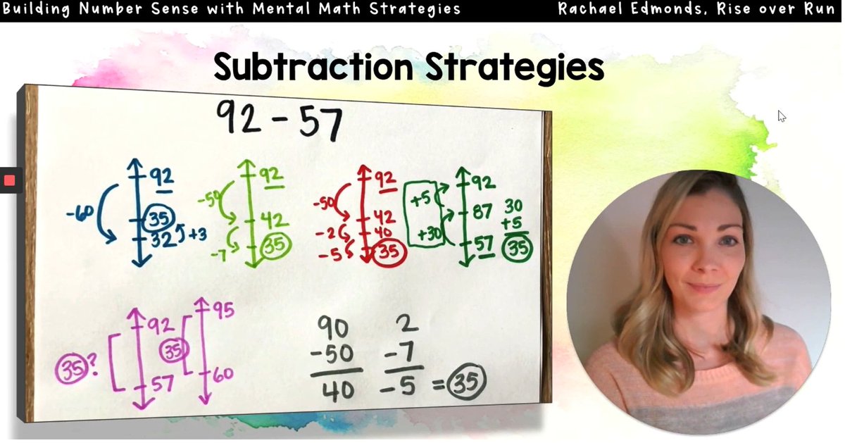 msmooneymath's tweet photo. Building number sense in kids! Subtracting in your head - look at all these strategies! #MovingMathForward https://t.co/slY9YAatZL