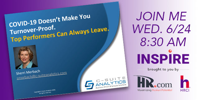 smerbach12's tweet photo. Tomorrow is the DAY! Join me at INSPIRE at 8:30 AM for my virtual presentation “COVID-19 Doesn’t Make You Turnover Proof. Top Performers Can Leave Anytime.” I’ll answer questions and provide FREE resources. Join me: https://t.co/kLGdjgZ2RE  #InspireHR #Turnover #hrci #hr https://t.co/KjHjaD69jc