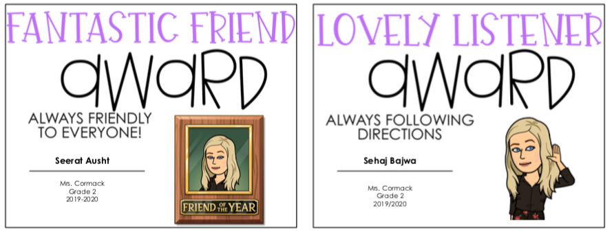 VVGrade2SP's tweet photo. What a fantastic Google Meet celebrating all of our class awards! Each student received a special award based on their unique talents! We even got our online version of a class picture too! Here are just some examples of the awards students received. #WeAreVVS https://t.co/YJo6LxKXtV